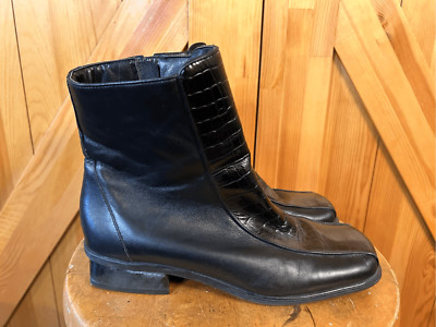 Rockport Men’s Black Leather Zip Up Anlke Boots Size 11 W NEW BLACK LEATHER ROCKPORT ZIP UP ANKLE BOOTS 7M | eBay main image 4