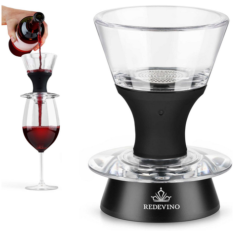 Redevino Luxury Wine Aerator Decanter Pourer Set with Glass Stand New With Box - Picture 2 of 8