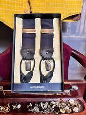 Formal Albert Thurston Braces Suspenders Woven Barathea Combination Braces
