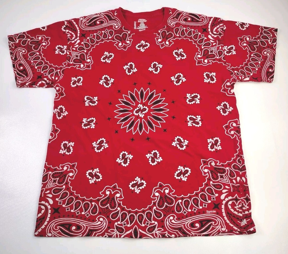 【美品】G/FORE SHORT SLEEVE T-SHIRTS BANDANA Supreme x Hanes Bandana Shirt Red Size Large Short Sleeve | eBay