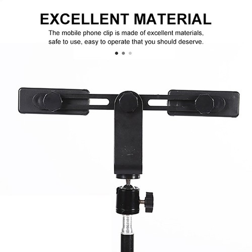 Dual Camera Phone Clip 360° Rotating Plastic Durable Mobile Phone Stand Holder - Photo 8 sur 11
