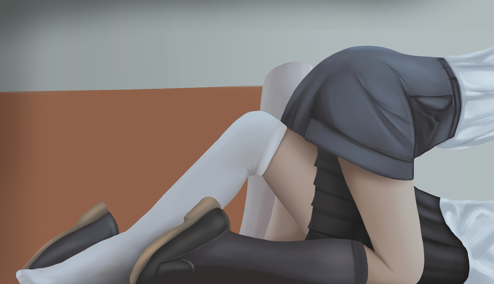 Anime bent over women kneehighs skirt girls Playmat Gaming Mat Desk