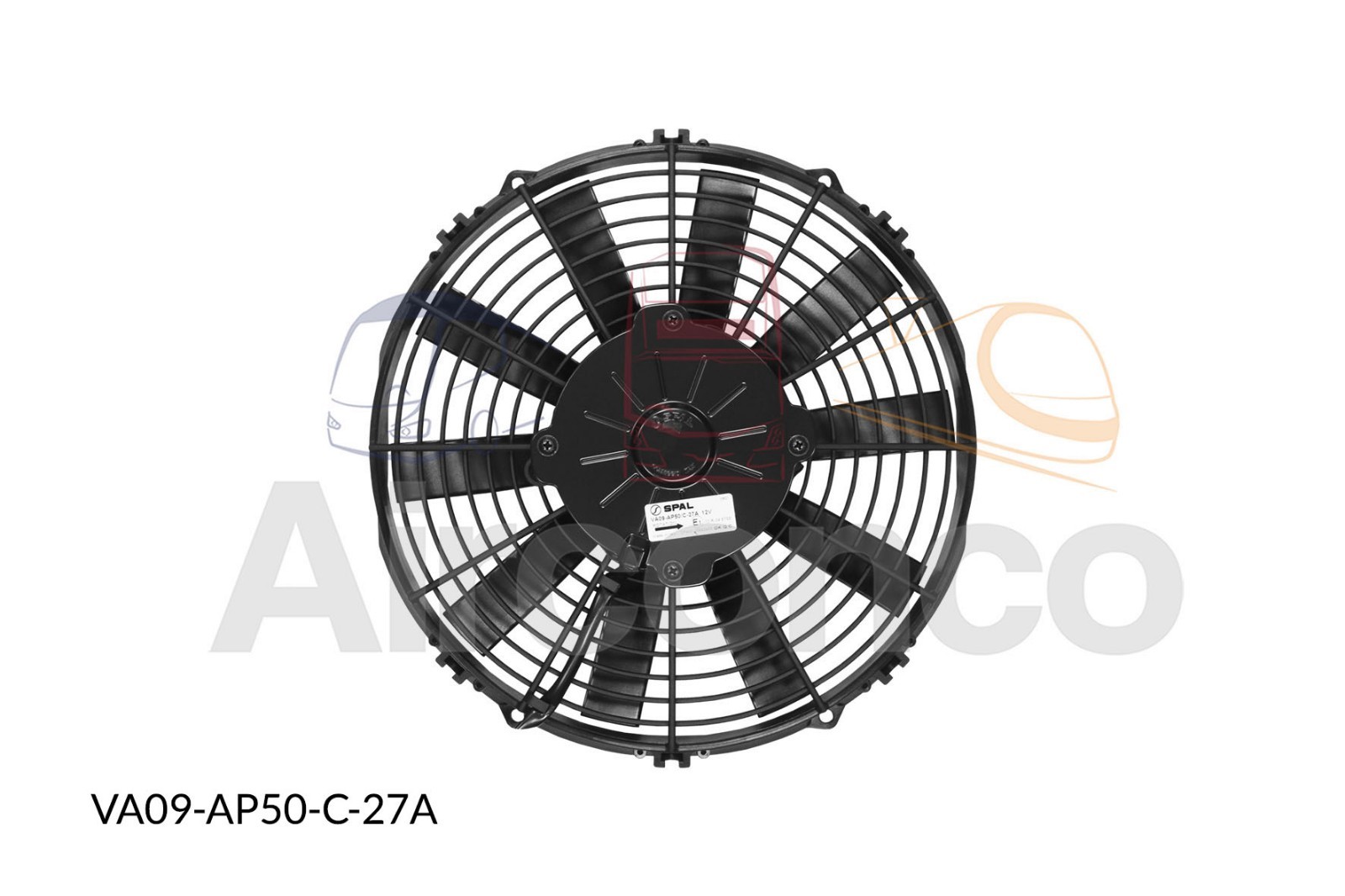 SPAL 844 CFM 11in Low Profile Fan - Pull / Curved (VA09-AP12/C-54A) main image 0