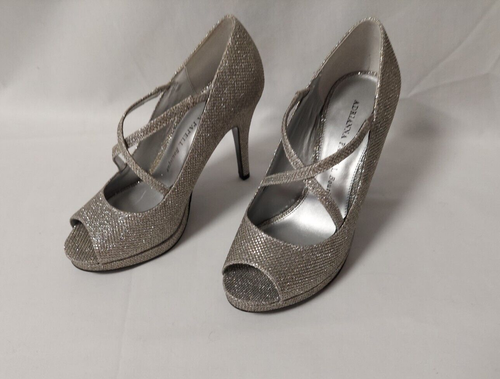 Adrianna Papell Boutique Stunning Silver Strappy Heels, NEW, Size 6M - Picture 3 of 12