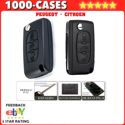 PEUGEOT 407 FUNDA LLAVE CARCASA MANDO 3 BOTONES ESPADIN REPUESTO REPARACION KIT - Imagen 6 de 12