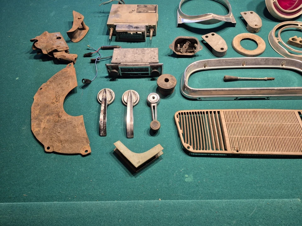 1960s Ford Falcon Parts Lot Dash Bezel Tail Lights Etc Horn - Image 2 of 4