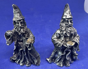 SILVER COLORED WIZARDS - UNKNOWN MATERIAL - NON MAGNETIC - LOT OF TWO
