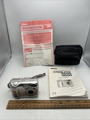 Nikon Digital Camera Coolpix 4600 4MP 3x Optical Zoom Compact Tested + Extras