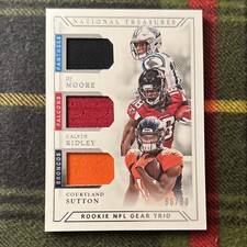 2018 Panini National Treasures Rookie Gear Trio #GTM-6 96/99 Moore Ridley Sutton