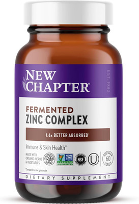 Zinc Supplement, Fermented Zinc Complex, ONE Daily for Immune Support + Skin Hea