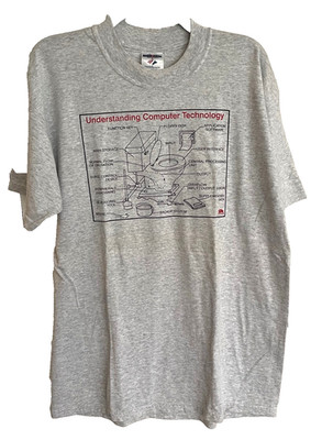 Y2K Jerzees Understanding Computer Technology Toilet Men's Gray Heather Tee L