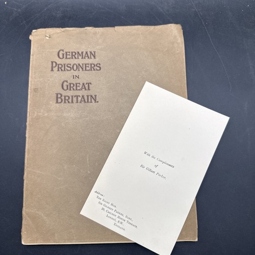 GERMAN PRISONERS IN GREAT BRITAIN WWI Photographs book from Sir Gilbert Parker