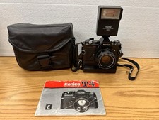 Konica Autoreflex T4 SLR Camera  50mm f/1.7 Hexanon AR Auto Winder, Flash Bag