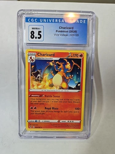 2020 Pokemon Charizard CGC 8.5 Non Holo Rare 025/185 Vivid Voltage Amazing Rare