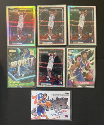 VJ Edgecombe 7 Card Lot NBA Hoops Rainbow Light Burst Topps Cosmic Zero Gravity