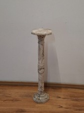 Colonna porta vaso in marmo screziato – Piedistallo classico vintage