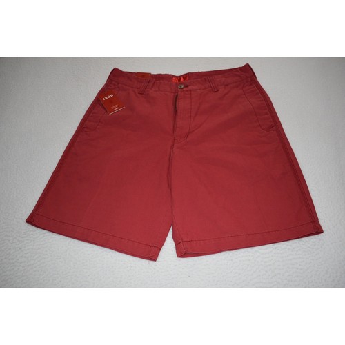 IZOD Golf Shorts Mens Size 34 Chinos Khakis Red Cotton Flat Front NEW TAGS