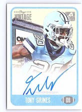 2021 Onyx Vintage College Football #CATG Tony Grimes Blue Signatures