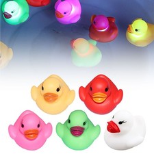 LED Flashing Rubber Floating Duck With Bath Shower Toy For Kids Cute OY