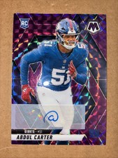 Abdul Carter 2025 Panini Mosaic Football Rookie Auto Purple Prizm /49 Giants 317