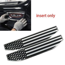 2pc Usa Flag 5.3l 6.2l V8 Insert Emblems For 2019 Sierra 1500 Fender Vent
