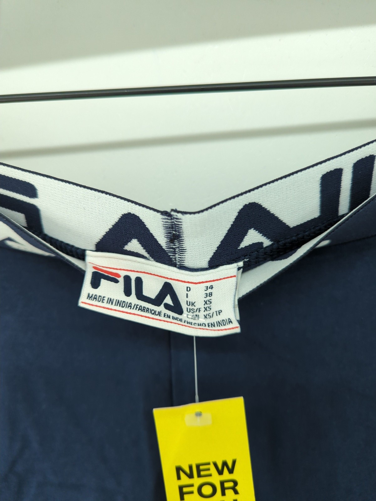 Fila pantaloncino donna XS blu cotone con felpa elastan nuovo con etichette