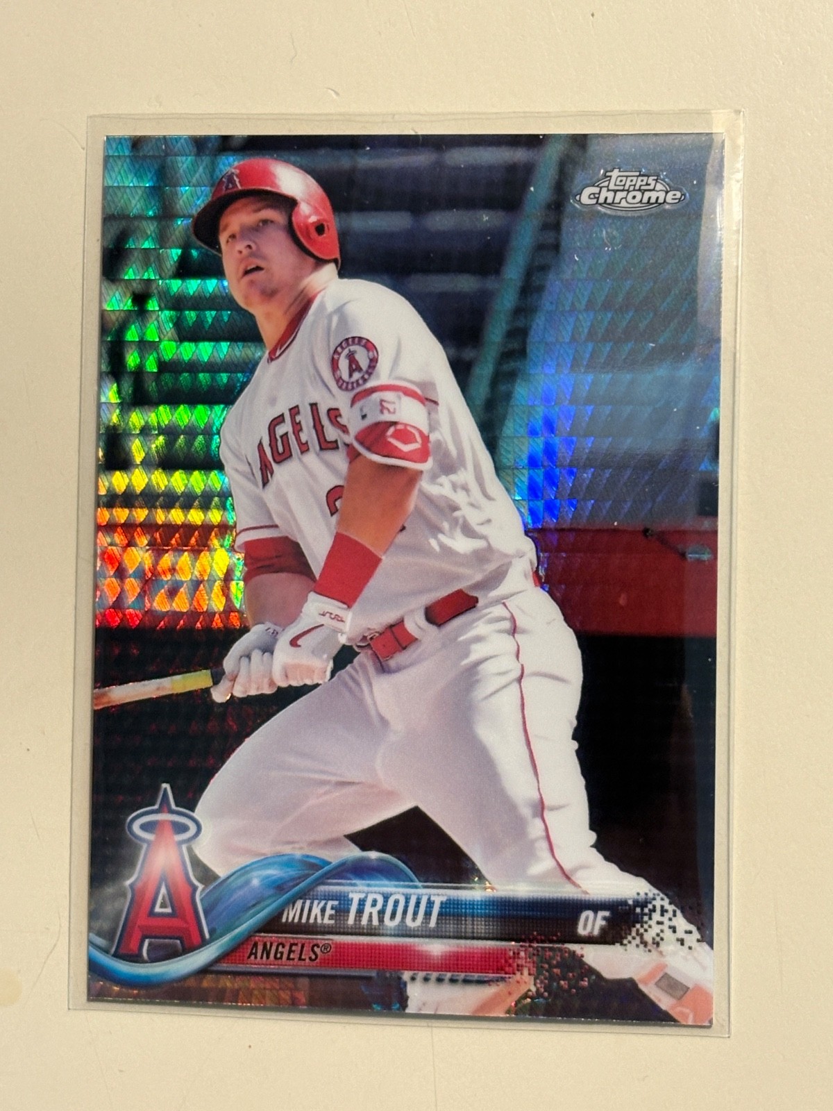 2018 Topps Chrome MIKE TROUT Prism Refractor #100