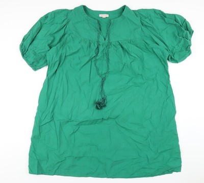 Knox Rose Damen Pullover grün Baumwolle A-Linie Größe 2XL V-Ausschnitt