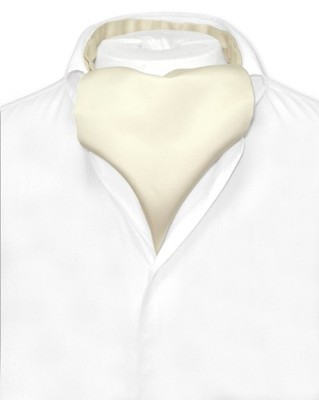 Vesuvio Napoli ASCOT Solid CREAM Color Cravat Mens Neck Tie