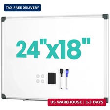 Magnetic Whiteboard for Wall, 24" x 18" Magnetic Dry Erase Board with Eraser, Ma