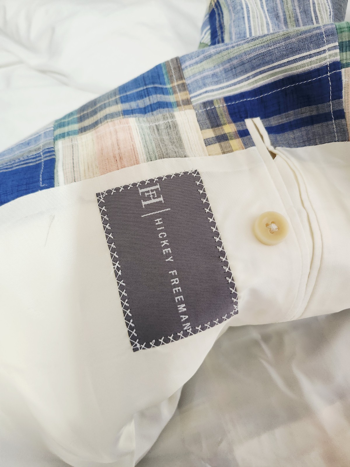 HICKEY FREEMAN Patchwork Blazer Jacket Plaid Madr… - image 7