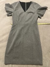 USED: Elie Tahari Geraldine Gray Sheath Dress US 10 Style E803K609 