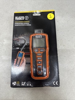 Klein Tools ET180 Digital Manometer, Air &Gas Pressure Tester, Large LCD Display