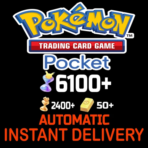 [INSTANT] Pokemon TCG Pocket 6100 Pack Hourglass + 50 Pokegold + 3000 Tickets