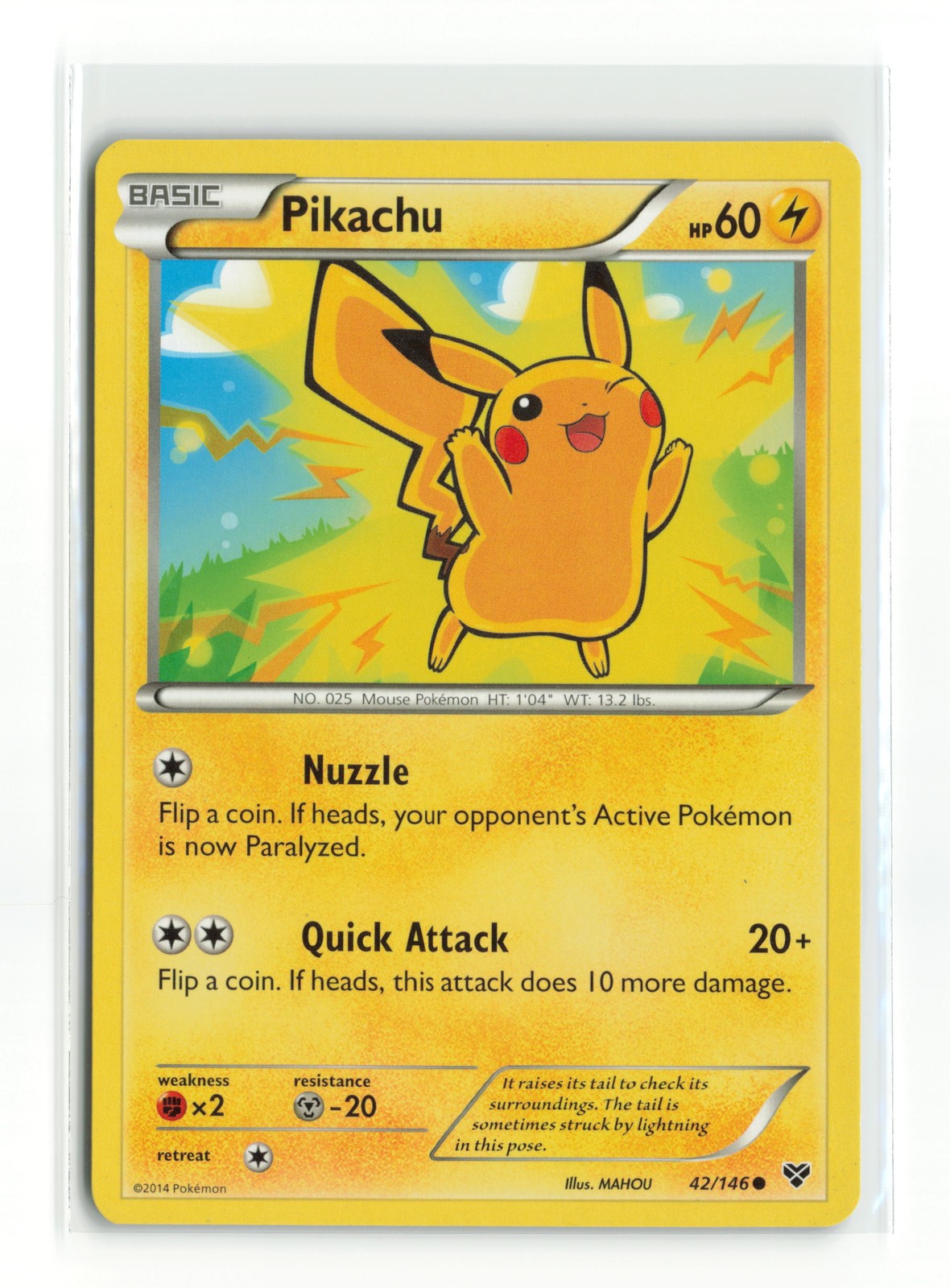 PIKACHU 42/146 XY BASE SET NON HOLO POKEMON TCG LP