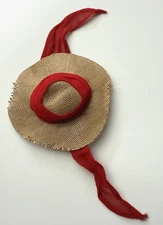 Vintage Barbie Open Road  # 985 Straw Hat with Red Scarf, Mattel 1960s, Good,