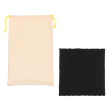 Ski Goggle Bag, Microfiber Bag with Cleaning Cloth 1 Pcs Light Yellow