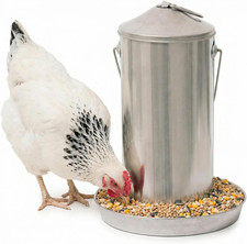 8.8 Lb Stainless Steel Hanging Chicken Feeder No Waste Food-Grade - Duck Turkey