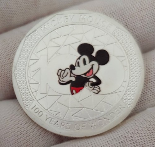 Disney Sammel Medaillon Münze Mickey Mouse 100 Jahre Wunder LE - Bild 1 von 4