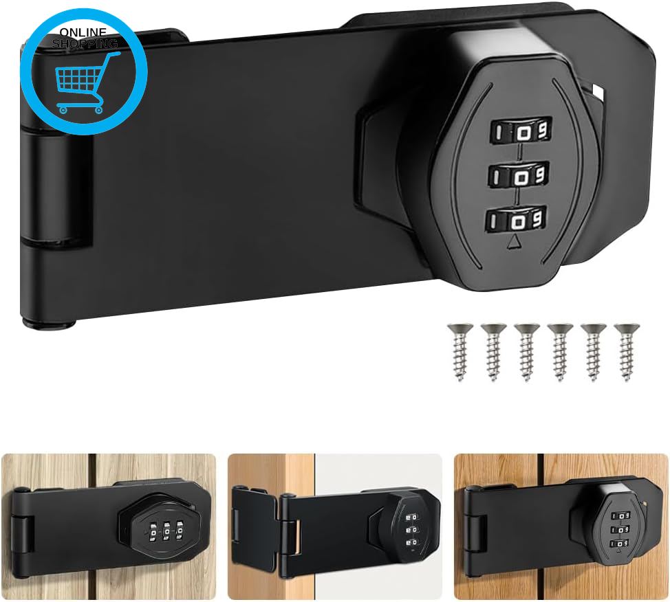 1Pcs Door Lock Hasps, Password Hasp Locks Door Lock Hasp Cabinet Locks Hasp Latc