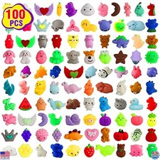 100 Kawaii Squishies - Party Favors, Mochi Toys, Stress Relief, Birthday Gifts 