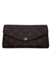 Louis Vuitton Long Wallet 2 Porte Feuille Sarah Monogram Canvas PVC BRW Used