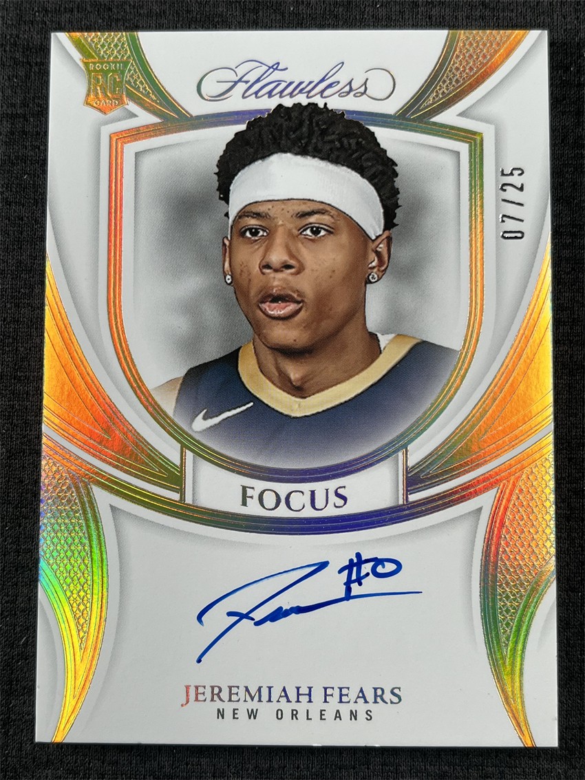 2025-26 Panini Flawless Basketball Jeremiah Fears RC Rookie Focus Holo Auto /25