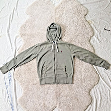 NWOT Polo Ralph Lauren Men's Size M Gray Zip Up Hoodie Blue and White Label