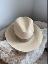 City Hats Wide Brim Straw Fedora Made in USA - Size 7 1/8