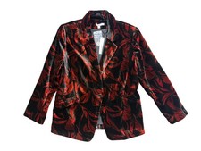 NEW CHICO'S 200 VELVET PRINTED BLAZER SZ 2