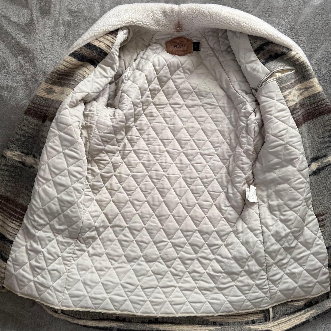 Woolrich Native Pattern Wool Coat Gray Made in US… - image 7