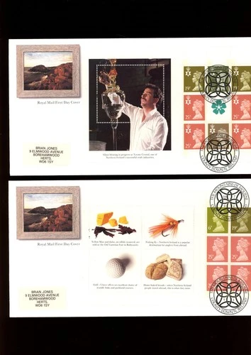 1994 Northern Ireland presitge booklet set of 4 panes 4 Royal Mail FDCs.