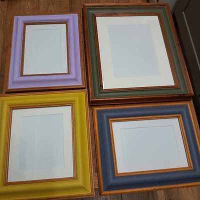 4er Set gemischte Vintage Upcycling handbemalte Rahmen mit Cornish Sommer Motiv