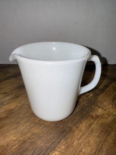 Vintage Pyrex Creamer Milk Glass Winter Frost White